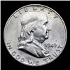 Image 2 : 1949-d Franklin Half Dollar 50c Grades Choice Unc FBL