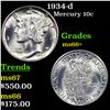 Image 1 : 1934-d Mercury Dime 10c Grades GEM++ Unc