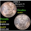 Image 1 : 1891-s Morgan Dollar $1 Grades Select+ Unc