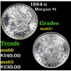 Image 1 : 1884-o Morgan Dollar $1 Grades GEM+ Unc