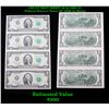 Image 1 : UNCUT MINT SHEET of 4x 2003 $2 Federal Reserve Notes All GEM Or Better