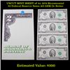 Image 1 : UNCUT MINT SHEET of 4x 1976 Bicentennial $2 Federal Reserve Notes All GEM Or Better