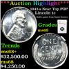 Image 1 : ***Auction Highlight*** NGC 1943-s Near Top POP Lincoln Cent 1c Graded ms68 By NGC (fc)