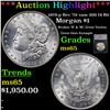 Image 1 : ***Auction Highlight*** 1878-p Rev '79 vam 200 I4 R6 Morgan Dollar $1 Graded ms65 By SEGS (fc)