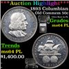 Image 1 : ***Auction Highlight*** 1893 Columbian Old Commem Half Dollar 50c Graded ms64 PL By SEGS (fc)