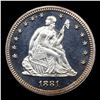 Image 2 : Proof *HIGHLIGHT OF ENTIRE AUCTION* 1881 Top POP Seated Liberty 25c Graded pr68 dcam By SEGS (fc)