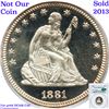 Image 8 : Proof *HIGHLIGHT OF ENTIRE AUCTION* 1881 Top POP Seated Liberty 25c Graded pr68 dcam By SEGS (fc)