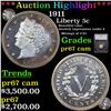 Image 1 : Proof ***Auction Highlight*** 1911 Liberty Nickel 5c Graded pr67 cam By SEGS (fc)