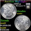 Image 1 : ***Auction Highlight*** 1886-p Morgan Dollar $1 Graded ms66+ By SEGS (fc)