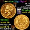 Image 1 : ***Auction Highlight*** 1874 Three Dollar Gold 3 Graded Select Unc+ PL By USCG (fc)