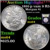 Image 1 : ***Auction Highlight*** 1891-p vam 9 R5 Morgan Dollar $1 Graded Choice Unc By USCG (fc)