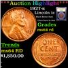 Image 1 : ***Auction Highlight*** 1927-s Lincoln Cent 1c Graded Choice Unc RD By USCG (fc)