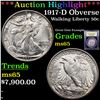 Image 1 : ***Auction Highlight*** 1917-D Obverse Walking Liberty Half Dollar 50c Graded GEM Unc By USCG (fc)