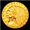 Image 2 : ***Auction Highlight*** 1912-p Gold Indian Quarter Eagle $2 1/2 Graded Select Unc By USCG (fc)
