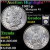 Image 1 : ***Auction Highlight*** 1901-p Morgan Dollar $1 Graded Select Unc By USCG (fc)