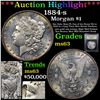 Image 1 : *HIGHLIGHT OF THE NIGHT* 1884-s Morgan Dollar $1 Graded Select Unc By USCG (fc)