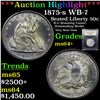 Image 1 : ***Auction Highlight*** 1875-s WB-7 Seated Half Dollar 50c Graded Choice+ Unc By USCG (fc)