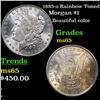 Image 1 : 1885-o Rainbow Toned Morgan Dollar $1 Grades GEM Unc