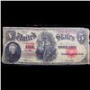 Image 2 : 1907 $5 Large Size Legal Tender Note "Woodchopper" Grades g+