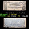 Image 1 : 1864 $10 Confederate Note, T-68 Grades vf details