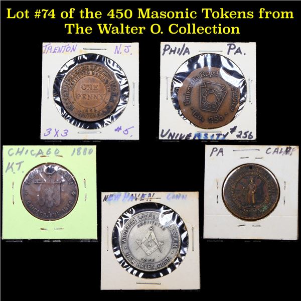 Lot #74 of the 450 Masonic Tokens from The Walter O. Collection