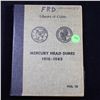 Image 2 : ***Auction Highlight*** Partial Mercury Dime Book 1916-1945 72 coins (fc)