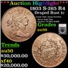 Image 1 : ***Auction Highlight*** 1803 S-265 R4 Draped Bust Large Cent 1c Graded au50 By SEGS (fc)