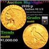 Image 1 : ***Auction Highlight*** 1926-p Gold Indian Quarter Eagle $2 1/2 Graded ms66 By SEGS (fc)