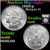 Image 1 : ***Auction Highlight*** 1900-p Morgan Dollar $1 Graded GEM+ Unc By USCG (fc)
