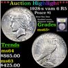 Image 1 : ***Auction Highlight*** 1928-s vam 6 R5 Peace Dollar $1 Graded Select+ Unc By USCG (fc)