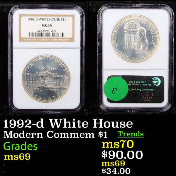 NGC 1992-d White House Modern Commem Dollar $1 Graded ms69 By NGC