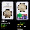 Image 1 : NGC 1878-s Morgan Dollar $1 Graded ms63 By NGC
