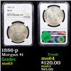 Image 1 : NGC 1886-p Morgan Dollar $1 Graded ms63 By NGC