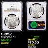 Image 1 : NGC 1902-o Morgan Dollar $1 Graded ms62 By NGC