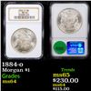 Image 1 : NGC 1884-o Morgan Dollar $1 Graded ms64 By NGC