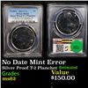 Image 1 : PCGS No Date Mint Error Silver Proof T-2 Planchet 1 Graded ms62 By PCGS