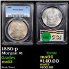 Image 1 : PCGS 1880-p Morgan Dollar $1 Graded ms63 By PCGS