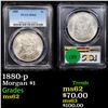 Image 1 : PCGS 1880-p Morgan Dollar $1 Graded ms62 By PCGS