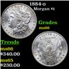 Image 1 : 1884-o Morgan Dollar $1 Grades GEM+ Unc