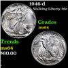 Image 1 : 1946-d Walking Liberty Half Dollar 50c Grades Choice Unc
