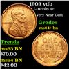 Image 1 : 1909 vdb Lincoln Cent 1c Grades Choice+ Unc BN
