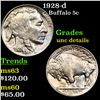 Image 1 : 1928-d Buffalo Nickel 5c Grades Unc Details