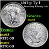 Image 1 : 1917-p Ty I Standing Liberty Quarter 25c Grades Select Unc