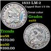 Image 1 : 1833 LM-2 Capped Bust Half Dime 1/2 10c Grades Choice AU