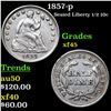 Image 1 : 1857-p Seated Liberty Half Dime 1/2 10c Grades xf+