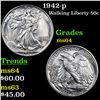 Image 1 : 1942-p Walking Liberty Half Dollar 50c Grades Choice Unc