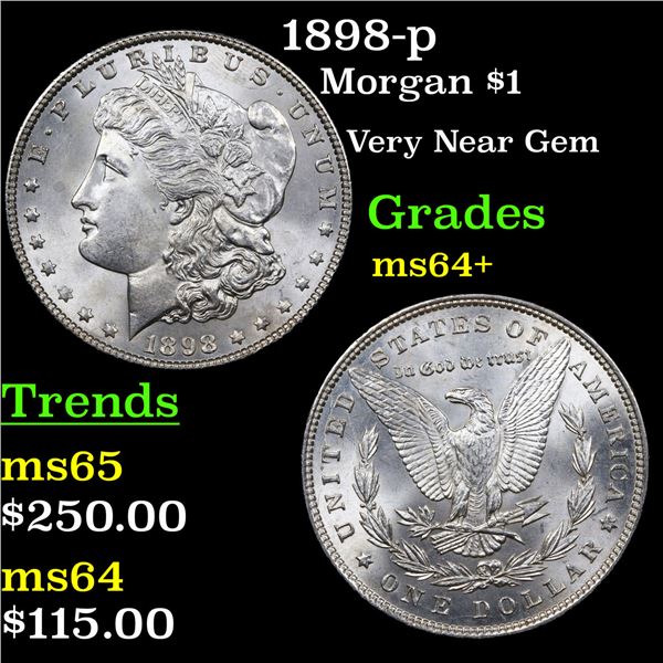 1898-p Morgan Dollar $1 Grades Choice+ Unc