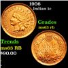 Image 1 : 1906 Indian Cent 1c Grades Select Unc RB