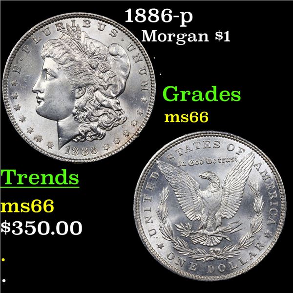 1886-p Morgan Dollar $1 Grades GEM+ Unc