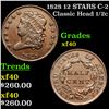 Image 1 : 1828 12 STARS C-2 Classic Head half cent 1/2c Grades xf